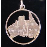 A 9ct Gold Pendant in the form of a map of Australia, 1.2g