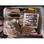 A Box of 45r.p.m. Single Records including Ian Dury, Japan, Jonny Nash, The Jam, John Lennon,