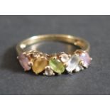 A 9ct Gold Multi Stone Set Ring, size ), 2.5g