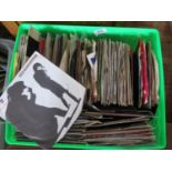 A Box of 45r.p.m. Single Records including Depeche Mode, Dire Straights, Adam Ant, Dr. Feelgood etc.