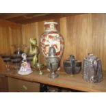 A Selection of Oddments including Silver Plate, pewter, Art Deco jug and glass set, Crown Devon