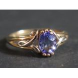 A 9ct Gold and Tanzanite Ring, size L.5, 2.4g