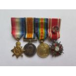 A WWI Four Medal Group of Miniatures including Order of St. Stanislav