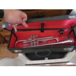 A Raisons trumpet in hard case