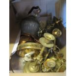 A Box of Silver Plate, Brass etc.