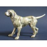 A Cast Brass Dog Sculpture, 16cm long