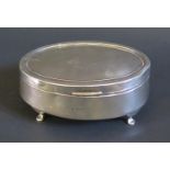 A George V Silver Oval Ring Box (base missing), Birmingham 1911, WB ??, 86g