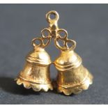 A 9ct Gold Articulated Wedding Bells Charm, 2.7g