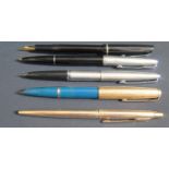 A Collection of Parker and other Pens including two 51s