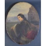 An Half Length Portrait of a Lady, unsigned oil on canvas, 19th century, 48x38cm