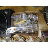 Selection Of Plated Flat Ware & Mixed Cruet Items