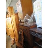 A Japanned Chest of Drawers and bedside chest