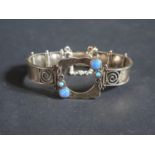 An Israeli Didae Handcrafted Sterling Silver and Opal Bracelet
