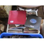 A Box of 45r.p.m. Single Records including Michael Jackson, Kate Bush, Earth Wind and Fire, Elvis