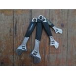 Four Power Grip Adjustable Spanners