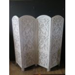 A Modern Carved Four Fold Screen