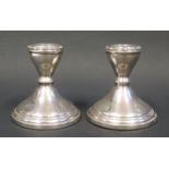 A Pair of Modern Loaded Silver Candlesticks with Celtic style decoration, Birmingham 1962, Adie