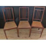 Three Cane Seated Chairs