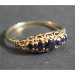 A 9ct Gold and Sapphire Ring, size L, 1.4g