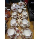 A Royal Albert Old Country Roses Tea Set for six
