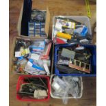 Six Boxes of Model Railway Accessories, Track etc.