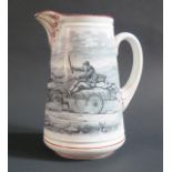 A Rare Copeland 'Going To The Derby Jug, 22cm. Restored