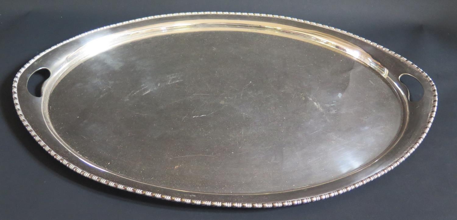 A Large Elkington Plate Two Handled Tray, 63cm long