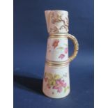 A Royal Worcester Blush Ivory Floral Decorated Jug (1898), 22.5cm