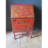 A Red Japanned Ladies Bureau