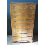 A Burr Walnut Shape Front Chest of Eight Drawers