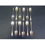 A Set of Twelve Edward VII Silver Teaspoons, London 1908, Josiah Williams & Co., 295g