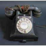 An Old Black Bakelite Telephone, base stamped 332L TE59/2A