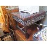 Two Chinese Rosewood Occasional Tables and swivel mirror