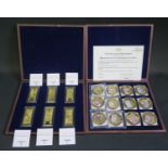 A Cased Set of Six British Banknotes Golden Bars with COAs and cased set of twelve British