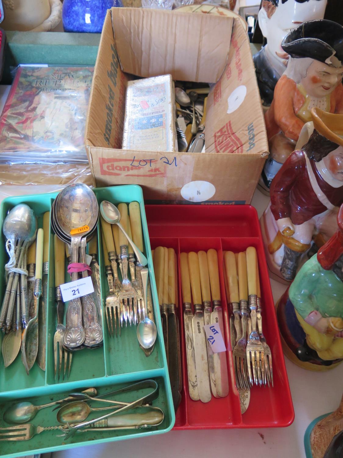 A Selection of Electroplated Silver Flatware and two silver teaspoons