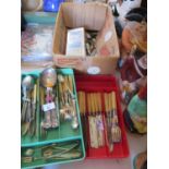 A Selection of Electroplated Silver Flatware and two silver teaspoons