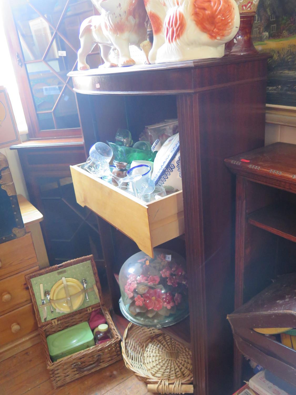 A Reproduction Mahogany Open Bookcase