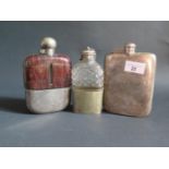 An Electroplated Silver Hip Flask engraved CAPT. MILTON and two others