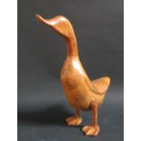 A Carved Wooden Duck, 40cm **DUCK WITHDRAWN** and an 'Intu -Art' Handcrafted African Animal Decorate