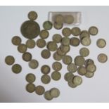 A Bag of Silver 3d Coins etc., 87g gross