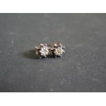 A Pair of 9ct Gold, Sapphire and Diamond Earrings, 1.5g