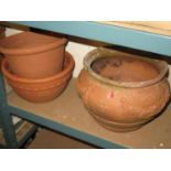 Three terracotta Garden Pots