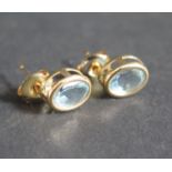 A Pair of 9ct Gold and Topaz Earrings, 1.5g
