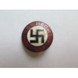 An Enamel Swastika Brooch Button