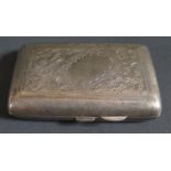 A George V Silver Cigarette Case With Chased Foliate Decoration, Birmingham 1917, Marker H.C.D 55g