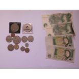 Green £1 Notes and odd coins