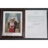A Ronald Reagan and Nancy Reagan Signed Photograph accompanied by an official White House letter