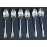 A Matched Set of Six Birmingham Silver Teaspoons, 65g