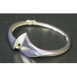 A Modernist Sterling Silver Hinged Bracelet, 21.3g
