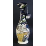A Modern Moorcroft Limited Edition Vase decorated with a Snowy Winter Church Scene by Kerry